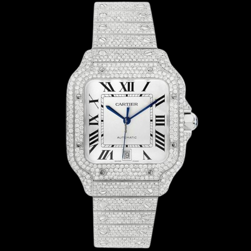 iced out cartier watch